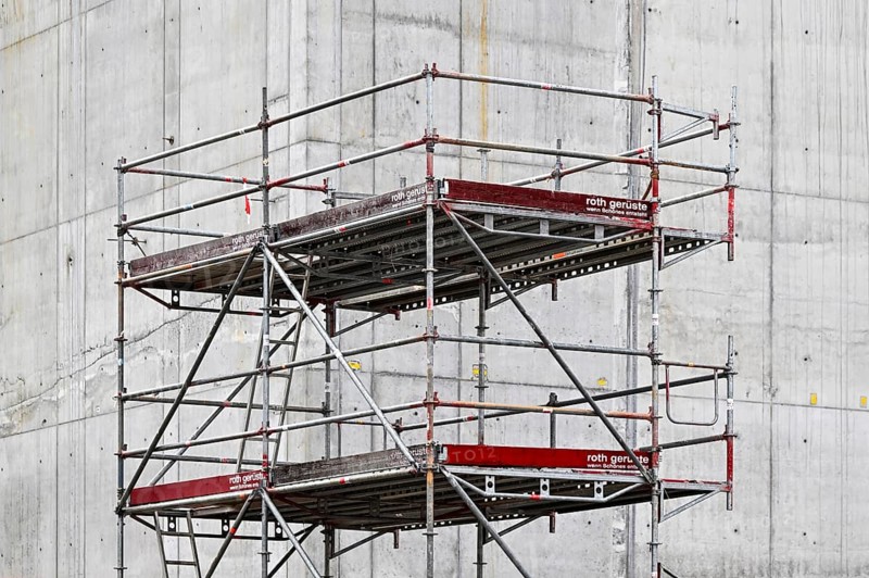 Scaffolding construction site