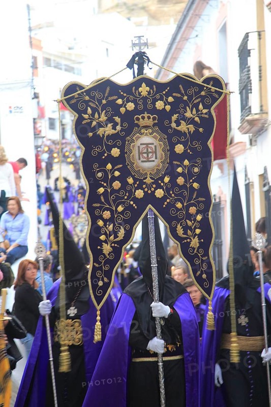 Easter Christian religious procession through streets of Setenil de las Bodegas, Cadiz province, Spain, Europe
