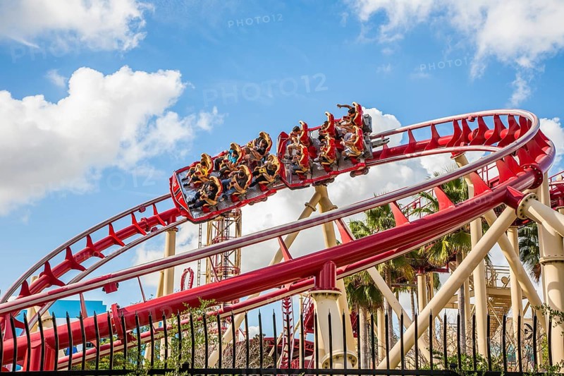 Rip Ride Rockit roller coaster at Universal Studios theme park in Orlando, Florida, USA, North America