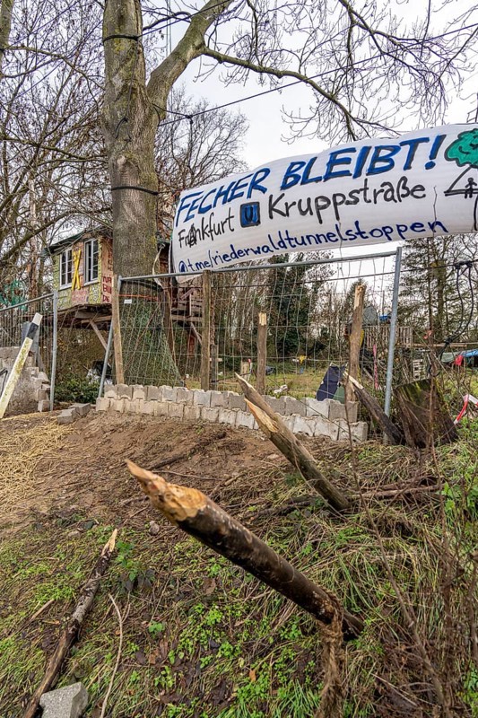 Barricades, obstacles, in the camp of climate activists in the rest of the village of Lützerath, which is the last place to be excavated at the Garzweiler 2 open-cast lignite mine, North Rhine-Westphalia, Germany, Europe