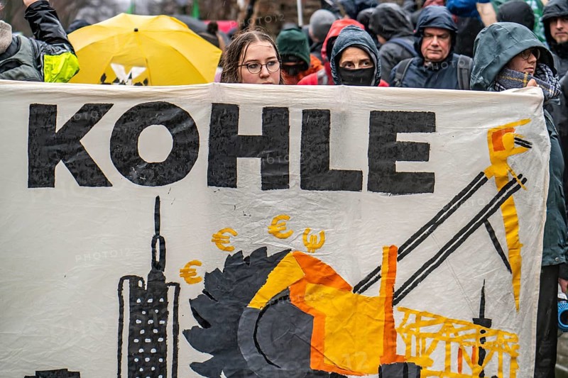 Demonstration against the demolition of the lignite village of Lützerath, from the village of Keyenberg the demonstrators marched to the edge of the Garzweiler open-cast mine and on to the rest of the village of Lützerah, Erkelenz, North Rhine-Westphalia, Germany, Europe