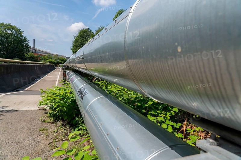 District heating Pipelines from the district heating power plant to the households with district heating Heating, hot water preparation, Bochum, North Rhine-Westphalia, Germany, Europe