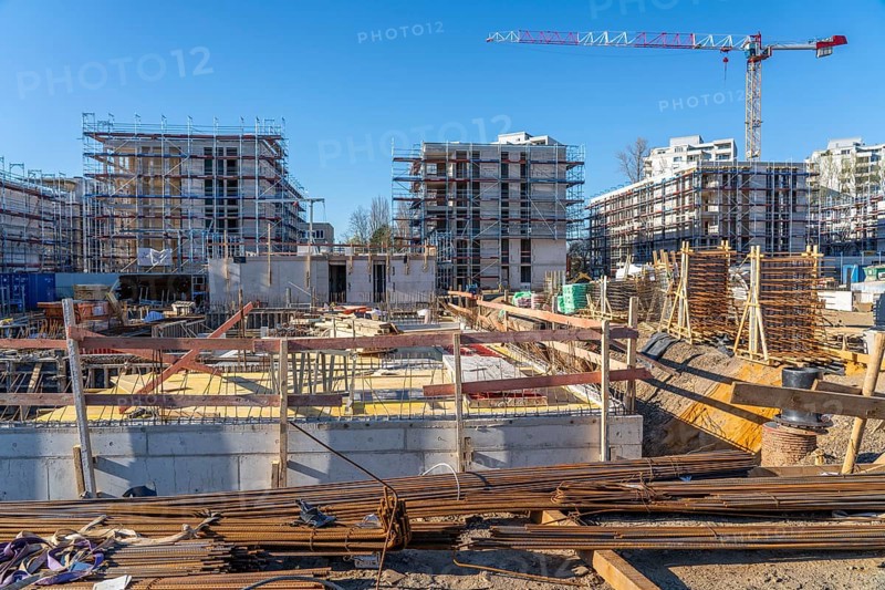 Major construction site Parc Durant, on Henri-Dunant-Strasse in Essen-Rüttenscheid, where 298 condominiums and a daycare centre will be built by early 2021