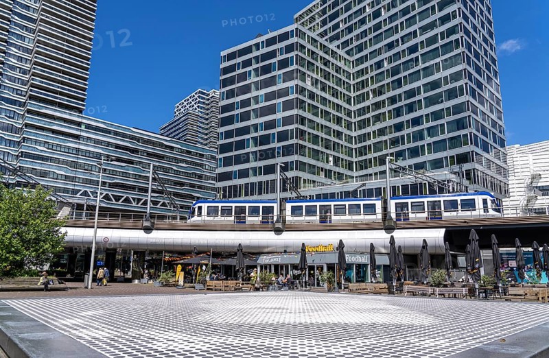 Public transport connections at The Hague Central Station, Centraal Station, local transport, above Prins Willem-Alexanderhof Square, tram lines, city centre, Netherlands