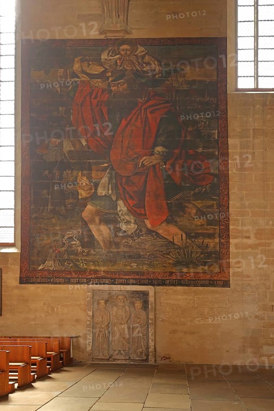 Mural in UNESCO Cathedral, Interior view, Painting, Arts and crafts, St Mary's Church, Erfurt Cathedral, Cathedral Square, Erfurt, Thuringia, Germany, Europe