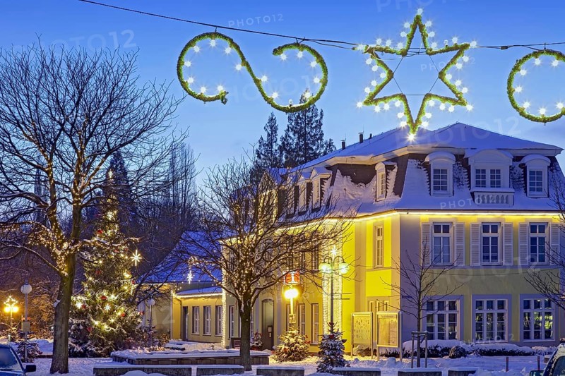 Christmas lights winter snow Bad Nenndorf Germany