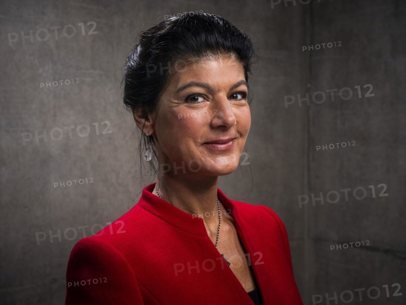 Sahra Wagenknecht is a member of the German Bundestag and founder of the BSW party, pictured here in front of her office in the German Bundestag in Berlin, 10 April 2024