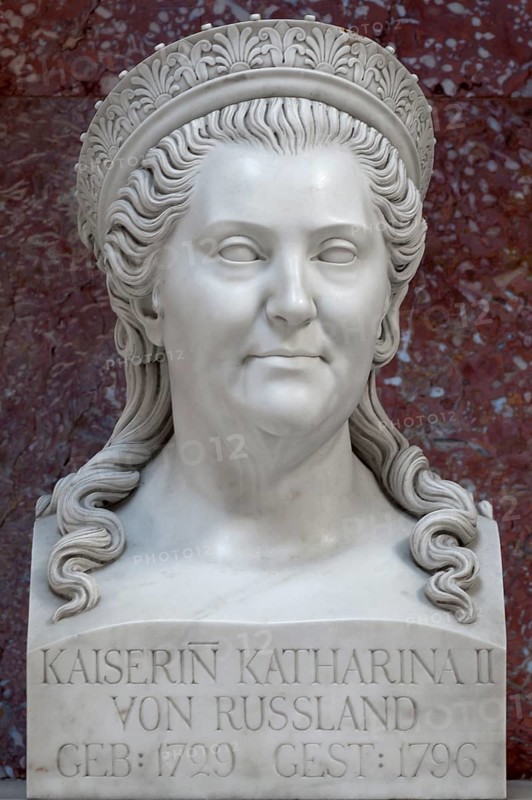 Bust of Catherine II, the Great of Russia, 1729-1796, Wallhalla, Donaustauf, Upper Palatinate, Bavaria, Germany, Europe
