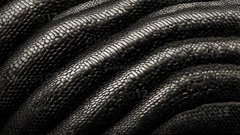 Close up on the wrinkled skin of an anaconda with intricate patterns, AI generated