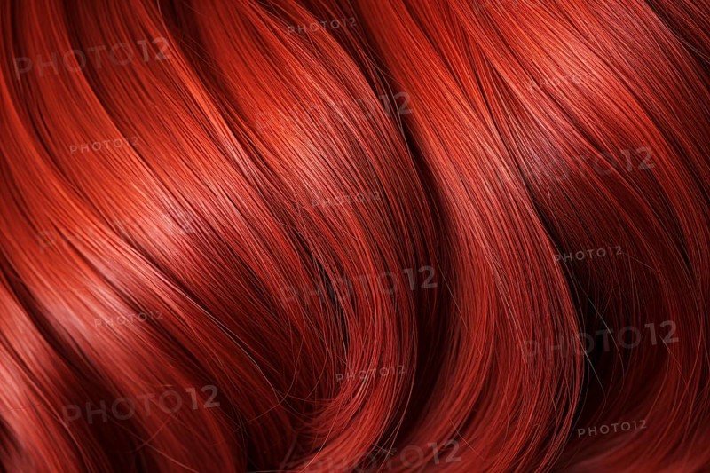 Close ip of red hair. KI generiert, generiert, AI generated