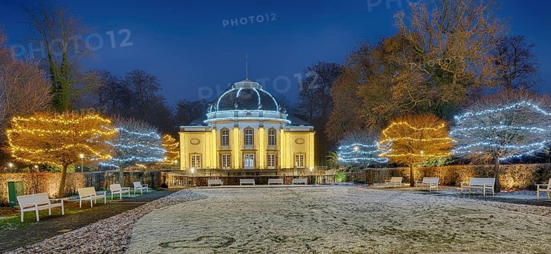 Christmas lights snow winter spa garden theatre Bad Oeynhausen Germany