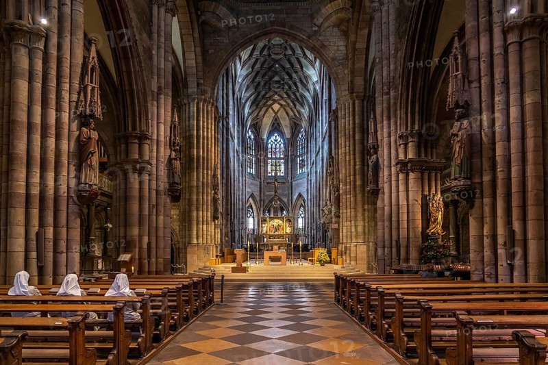 Interior of Freiburg Minster, Freiburg im Breisgau, Black Forest, Baden-Württemberg, Germany, Europe