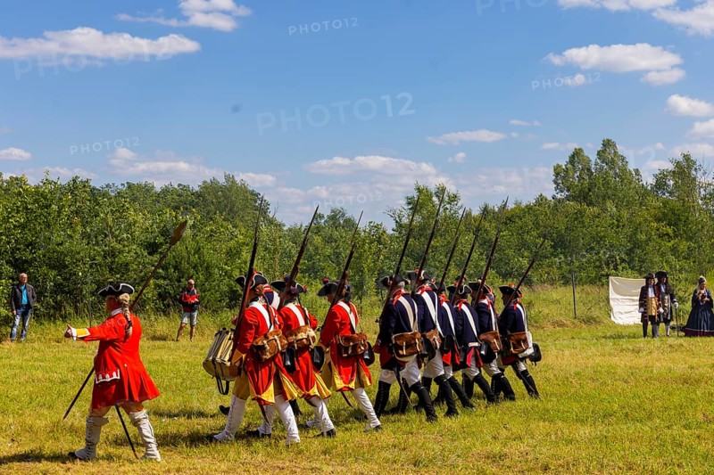 The Great Encampment near Mühlberg, also known as the Lustlager von Zeithain, was a grandiose troop display by Augustus the Strong, combined with a display of royal splendour, which took place from 31 May to 28 June 1730 not far from the towns of Riesa and Großenhain between the villages of Zeithain, Glaubitz and Streumen. Since 2022, a re-enactment has been taking place on the historic site, which is dedicated to recreating the camp of 1730, Zeithainer Lustlager, Zeithain, Saxony, Germany, Europe