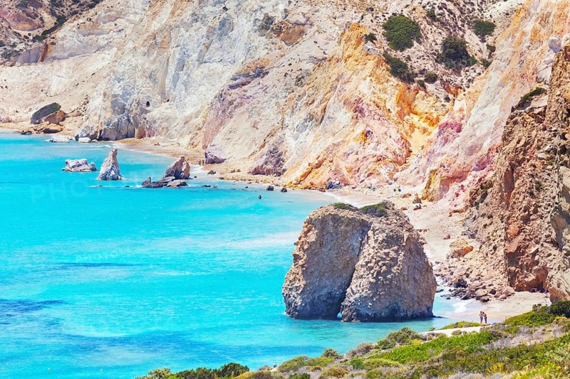 Fyriplaka beach, Milos Island, Cyclades Islands, Greece, Europe