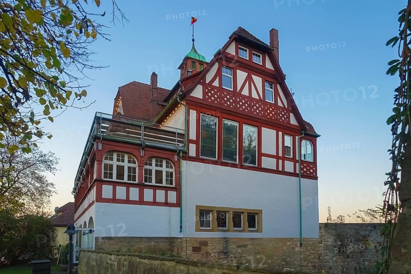 Roigelhaus, Tübingen royal society, poetry student fraternity, building from 1904, architects Paul Schmohl and Georg Stähelin, half-timbered, historic old town, university town, Tübingen, Baden-Württemberg, Germany, Europe