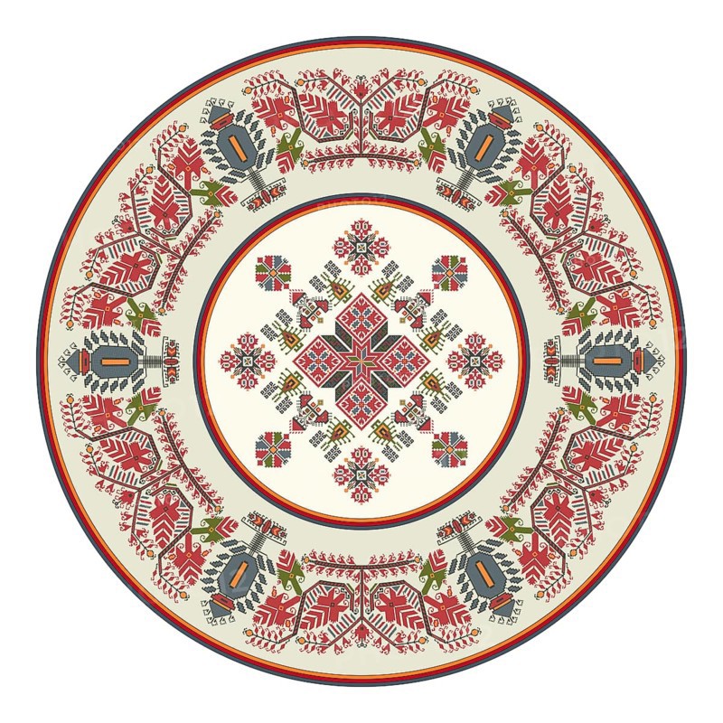 Traditional Bulgarian embroidery design element over white background