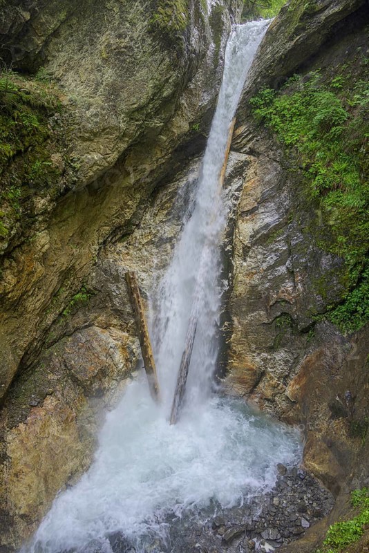 Upper waterfall in the Raggaschlucht gorge, Flattach, Carinthia, Austria, Europe
