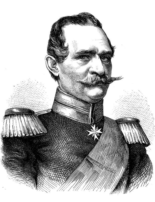 Albrecht Theodor Emil von Roon, from 1871 Count von Roon, 30 April 1803, 23 February 1879, a Prussian field marshal. As Minister of War, he played a major role in Prussia's success in the German Wars of Unification, Historical, digital reproduction of an original 19th-century model