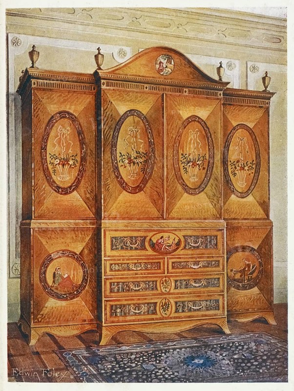 Furniture around the turn of the century 1900, Satinwood wardrobe, inlaid with tulipwood, harewood, holly, ebony, mahogany, and other woods (1910, 1911) .jpg