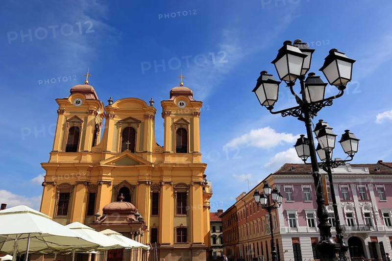 Banat, Timisoara, Timisoara, Old Town, Catholic Cathedral at Piata Unirii, Unification Square, Cathedral Square, Romania, Europe