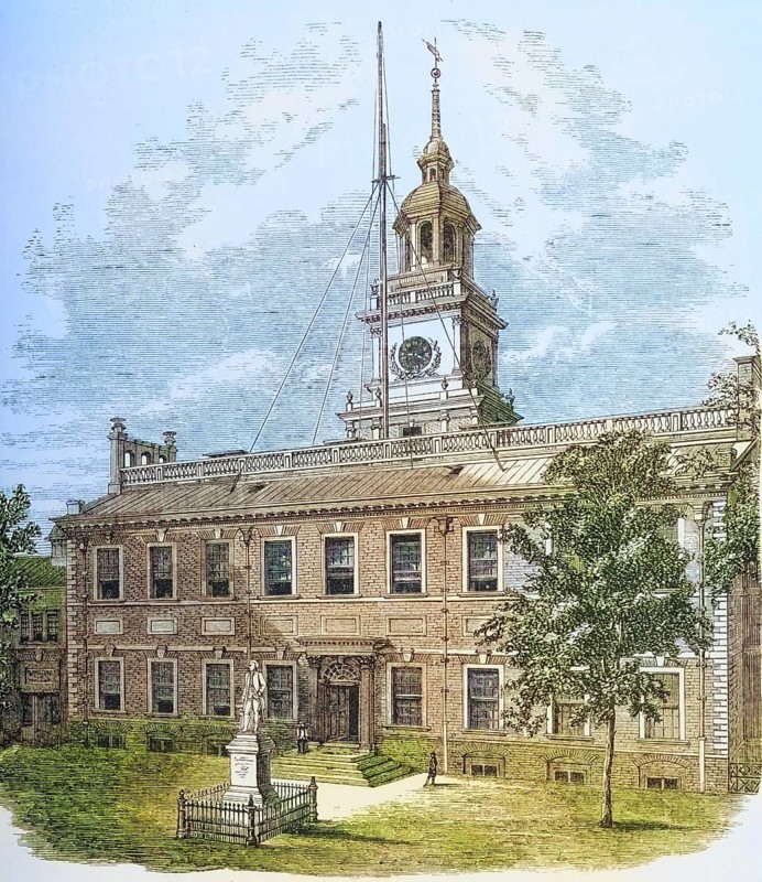 County Court House or Independence Hall, Philadelphia Pennsylvania in the 1870s. From American Pictures Drawn With Pen And Pencil by Rev Samuel Manning c. 1880, United States, America, Historic, digitally restored reproduction from a 19th century original, Record date not stated, North America