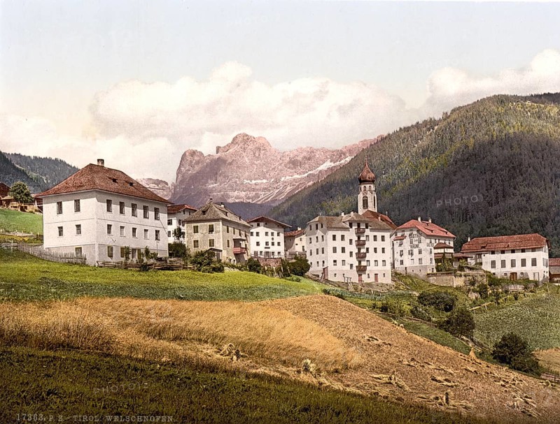Welschnofen, Nova Levante, formerly Austria-Hungary, today South Tyrol, Italy, Historical, digitally restored reproduction from a 19th century original, Record date not stated, Europe