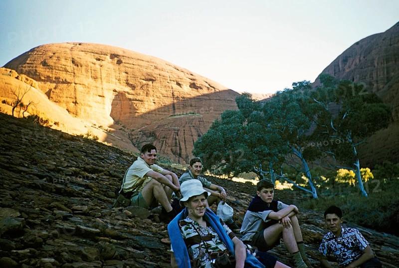 Expedition of the Melbourne Grammar School, Northern Territory, Australia, 1956 Boys at the Olgas, Kata Tjuta, Oceania