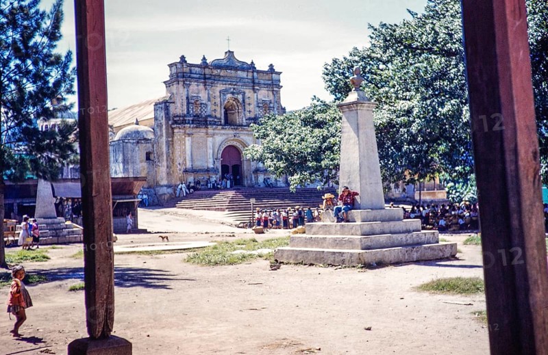 Village square and church, Palin, Guatemala, Central America, around 1961, Central America