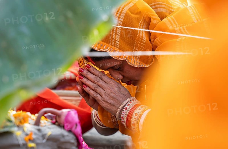 Hindu devotees perform rituals as they offer prayers to the Sun god in the bank of Brahmaputra river on the occasion of the 'Chhath Puja' festival in Guwahati, Assam, India on 7 November 2024. Chhath Puja is a significant Hindu festival celebrated primarily in the Indian states of Bihar, Jharkhand, Uttar Pradesh, and in Nepal. Dedicated to the worship of the Sun God (Surya) and his wife Usha (also referred to as Chhathi Maiya), this festival seeks blessings for prosperity, health, and longevity