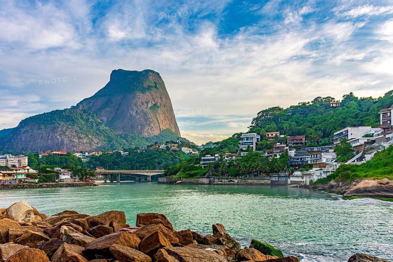 Canal that connects the Barra da Tijuca lagoon to the sea in the city of Rio de Janeiro Rio de Janeiro, RJ, Brazil, South America