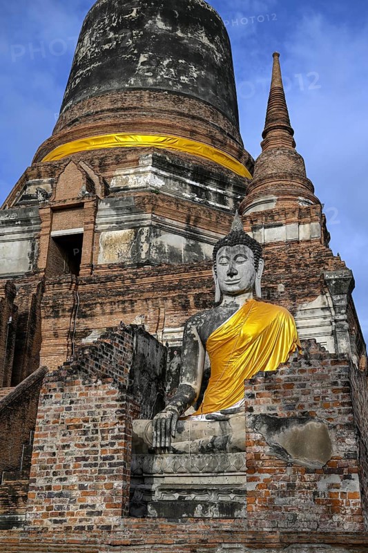 Buddha statue in Wat Yai Chai Mongkhon, Buddhist temple, Ayutthaya, Ayutthaya province, Thailand, Asia
