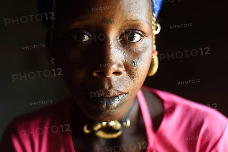 Portrait of a young woman from the Fula ethnic group Gambia