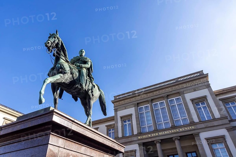 William I, King of Württemberg. Equestrian statue in front of the Staatsgalerie Stuttgart, Baden-Württemberg, Germany, Europe