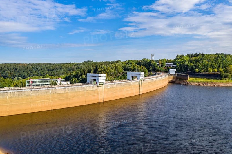 The Weser Dam, the most important drinking water reservoir in Belgium, near Eupen, Wallonia, Belgium, Europe