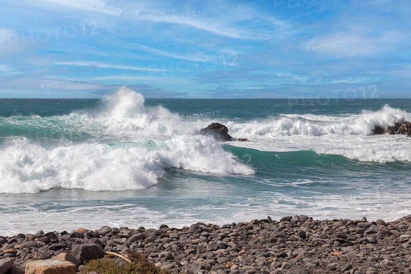 The spectacular waves on the west coast of Fuerteventura, Canary Islands, Spain, Europe