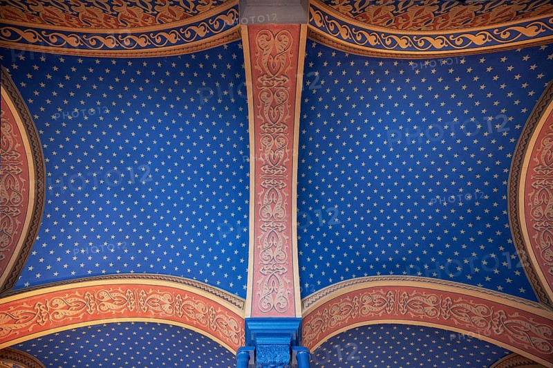 Preserved ceiling vault in the vestibule of the former synagogue, built in 1883, destroyed by the Nazis in 1938, Landwehrstraße 1, Kitzingen, Lower Franconia, Bavaria, Germany, Europe