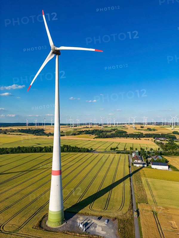 Wind farm near the East Westphalian town of Energiestadt Lichtenau, south of Paderborn, North Rhine-Westphalia, Germany, Europe