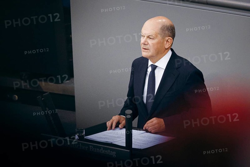 Federal Chancellor Olaf Scholz, (SPD), recorded during a government statement in the German Bundestag in Berlin, 06/06/2024