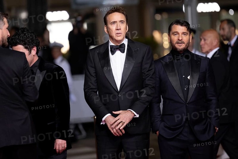 Cannes, France, 17.5.2024: Nicolas Cage and Justin Rosniak at the premiere of The Surfer on the red carpet of the Palais des Festivals during the 77th Cannes International Film Festival. The 77th Cannes International Film Festival will take place from 14 to 25 May 2024, Europe