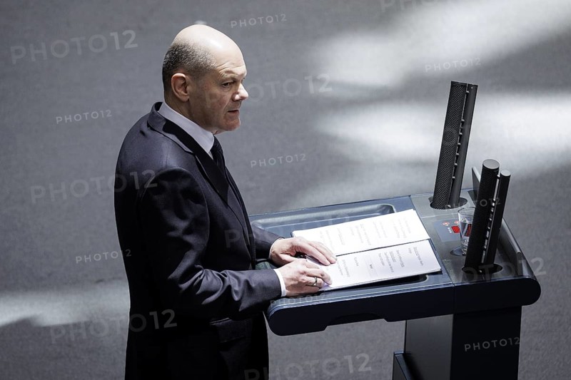 Olaf Scholz, Federal Chancellor, recorded as part of the government statement on the European Council. Berlin, 20 March 2024, Berlin, Germany, Europe