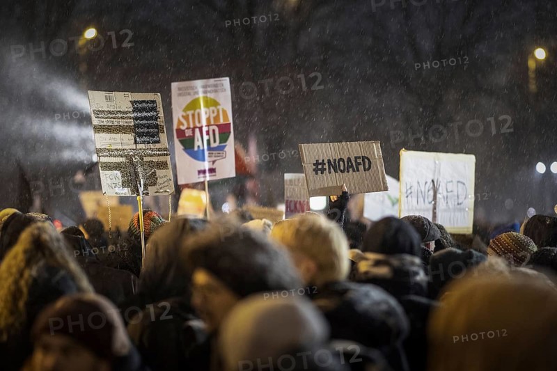 Recordings as part of the demonstration Auf die Strasse! Against the AfD's Nazi deportation plans in front of the Rotes Rathaus in Berlin, 17 January 2024