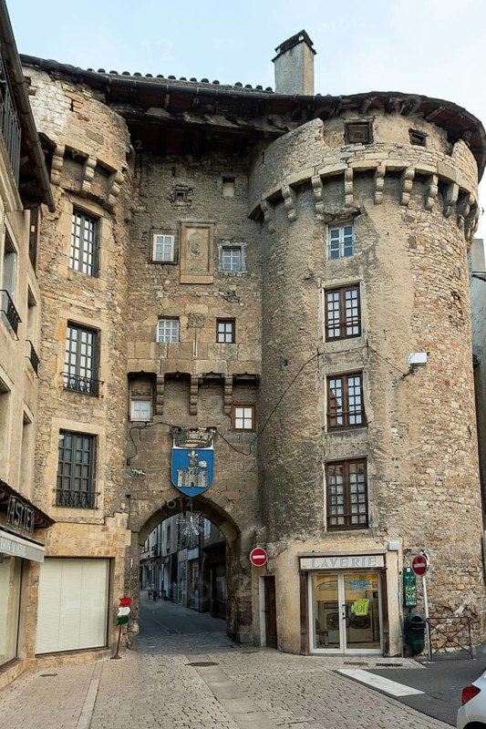 Marvejols. The Porte de Chanelles marks the southern entrance to the old town. Lozere department. Occitanie. France