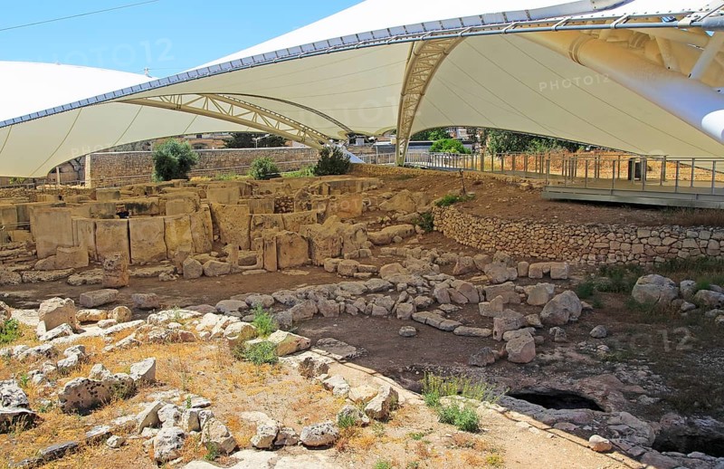 Tarxien neolithic megalithic prehistoric temple complex site, Malta, Europe