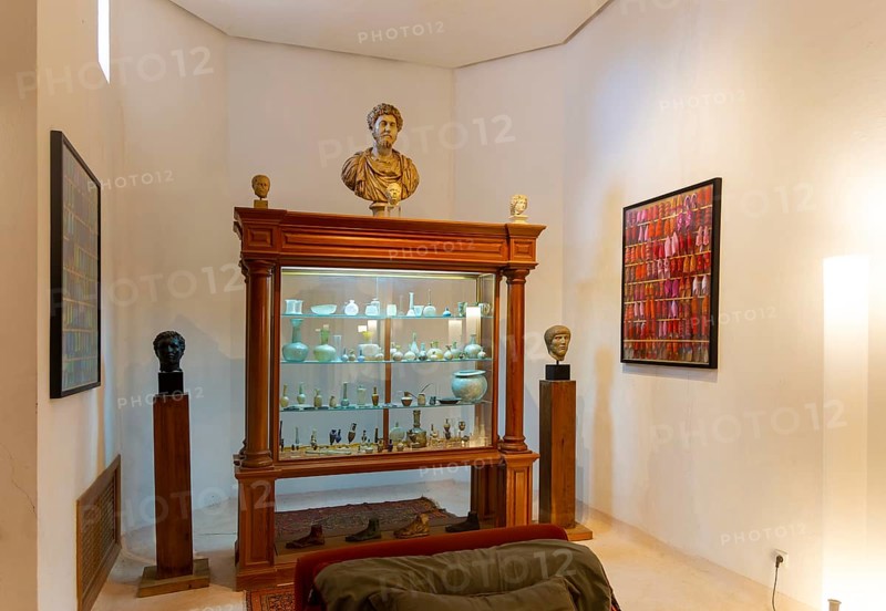 Collection antique Roman glassware, Palais Claudio Bravo, Taroudant, Sous Valley, Morocco, north Africa, Africa