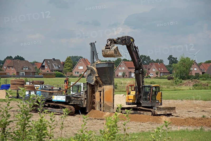 Europe Germany Lower Saxony Stade district, civil engineering, dredging, new development area, Federal Republic of Germany