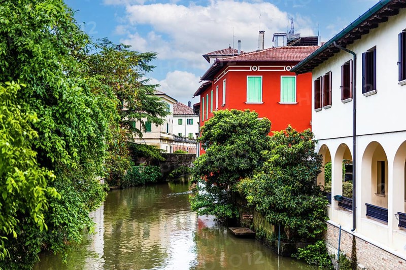By the river Lemene, medieval old town, Portogruaro, Veneto, Friuli, Italy, Portogruaro, Veneto, Italy, Europe