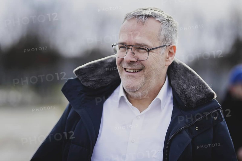 Jörg Dittrich, President of the German Confederation of Skilled Crafts, pictured as part of a protest action by the German Confederation of Skilled Crafts in front of the Federal Chancellery in Berlin, 26 February 2024. The German Confederation of Skilled Crafts demonstrates against the economic policy of the Federal Government as well as the high level of bureaucracy and the improvement of location conditions