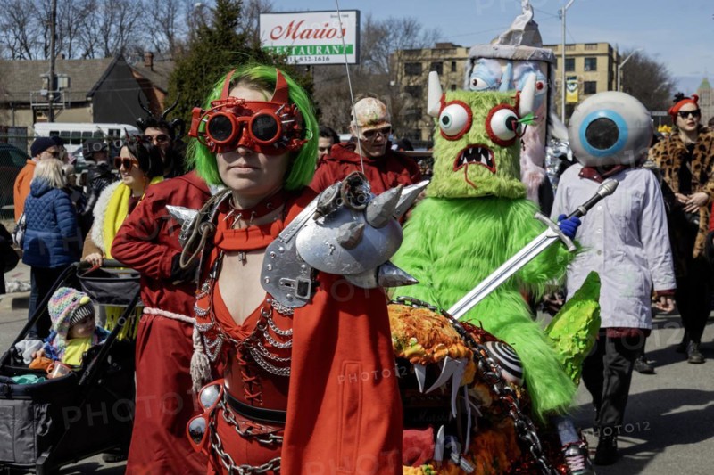 Detroit, Michigan, The Marche du Nain Rouge celebrates the coming of spring and banishes the Nain Rouge (Red Dwarf) from the city. Legend dating from the founding of Detroit in 1701 says that Le Nain Rouge is an evil spirit responsible for many of the ills haunting the city. The annual event to drive Le Nain from Detroit now has the feel of Mardi Gras, with a parade, street theater, costumes, and food and drink