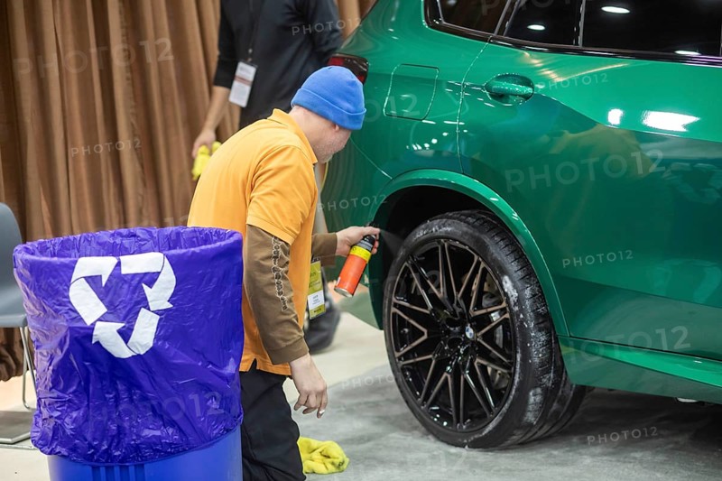 Detroit, Michigan USA - 9 January 2025 - Workers make last-minute preparations for the January 10 opening of the 2025 Detroit Auto Show