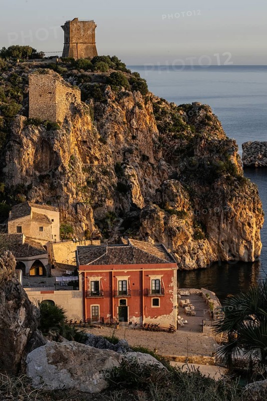 Tonnara di Scopello, historic tuna fishing site in the picturesque rocky bay of Scopello, Sicily, Italy, Europe
